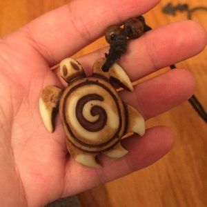 Hand carved turtle necklace